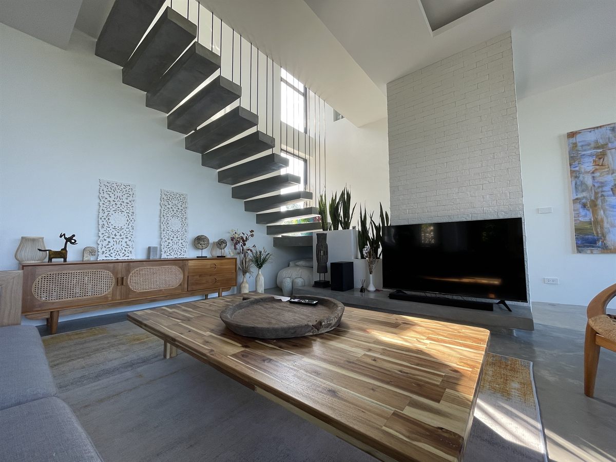 Villa Nour — living room and staircase